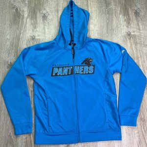 Carolina Panthers Majestic Thermabase Zip Up Hoodie Jacket Blue Mens Siz…